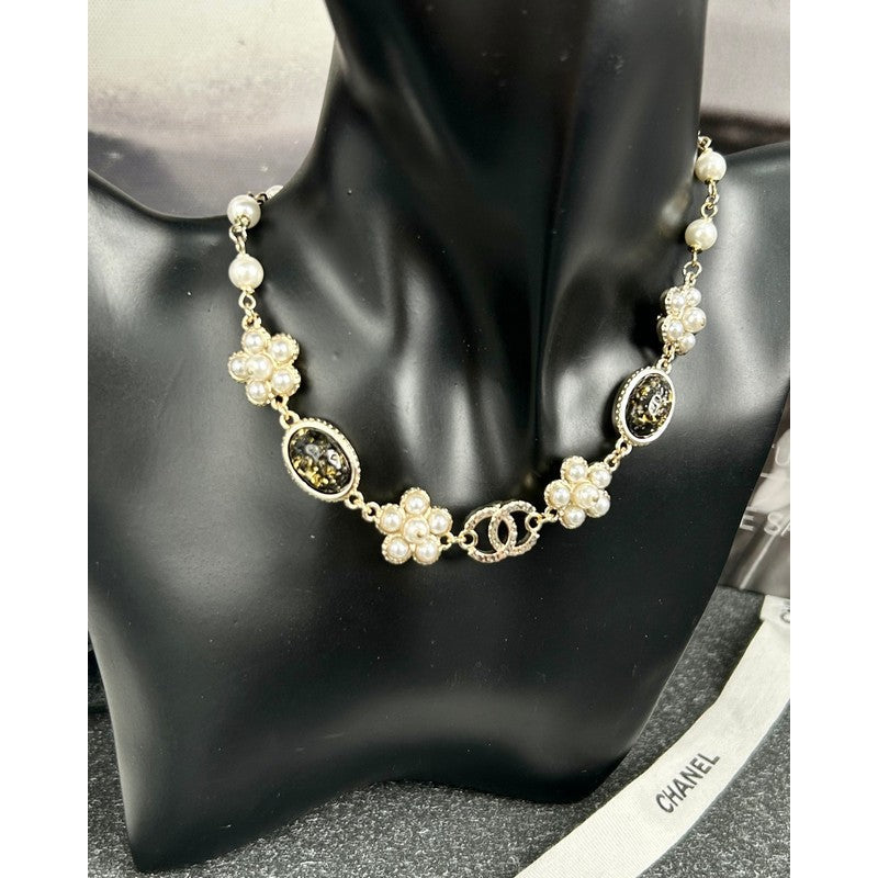 18K  Chanel Black & Orange Crystal Choker Necklace